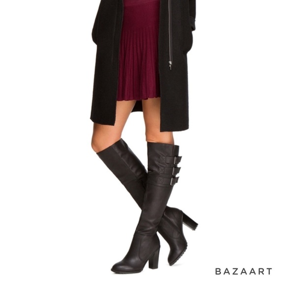 Leila Stone Knee Heigh boasts buckle Boots Sz: 7 - Picture 3 of 10